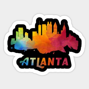 Atlanta Skyline Watercolor Style Sticker